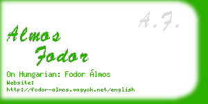 almos fodor business card