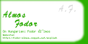 almos fodor business card